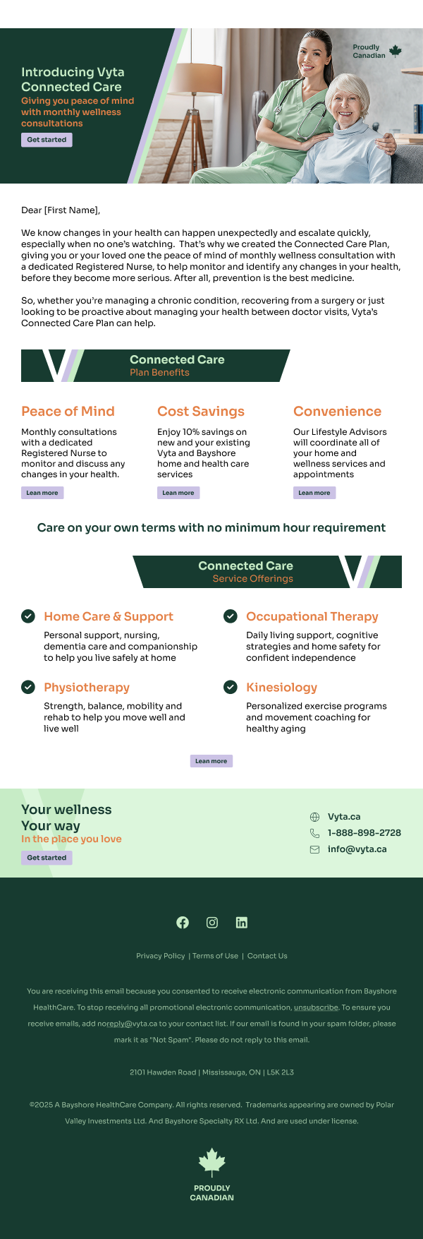 Vyta email design