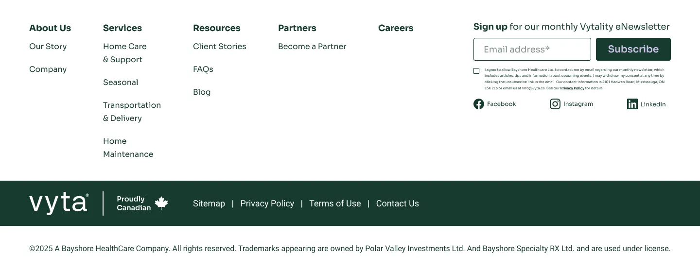Vyta Footer