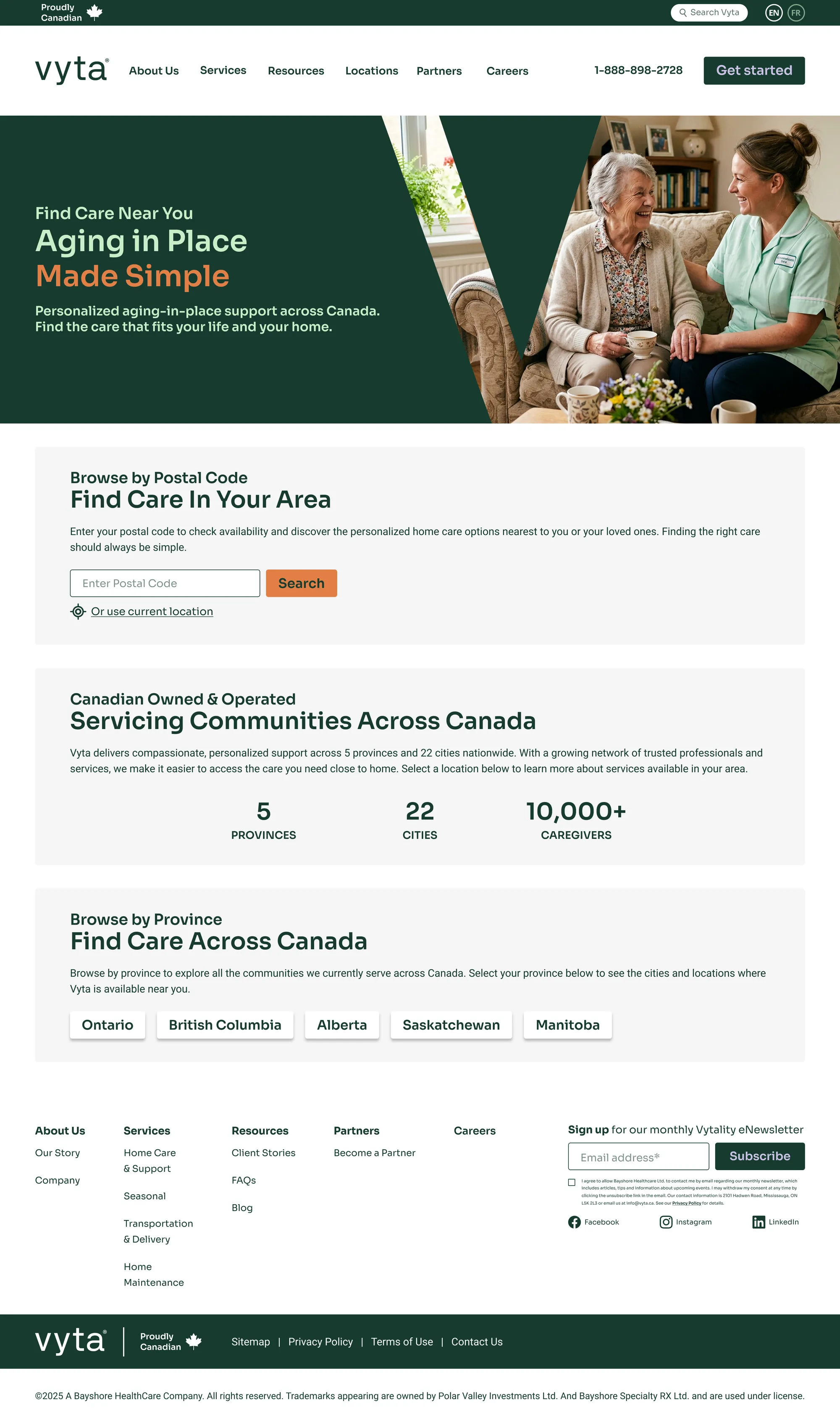 Vyta locations page design