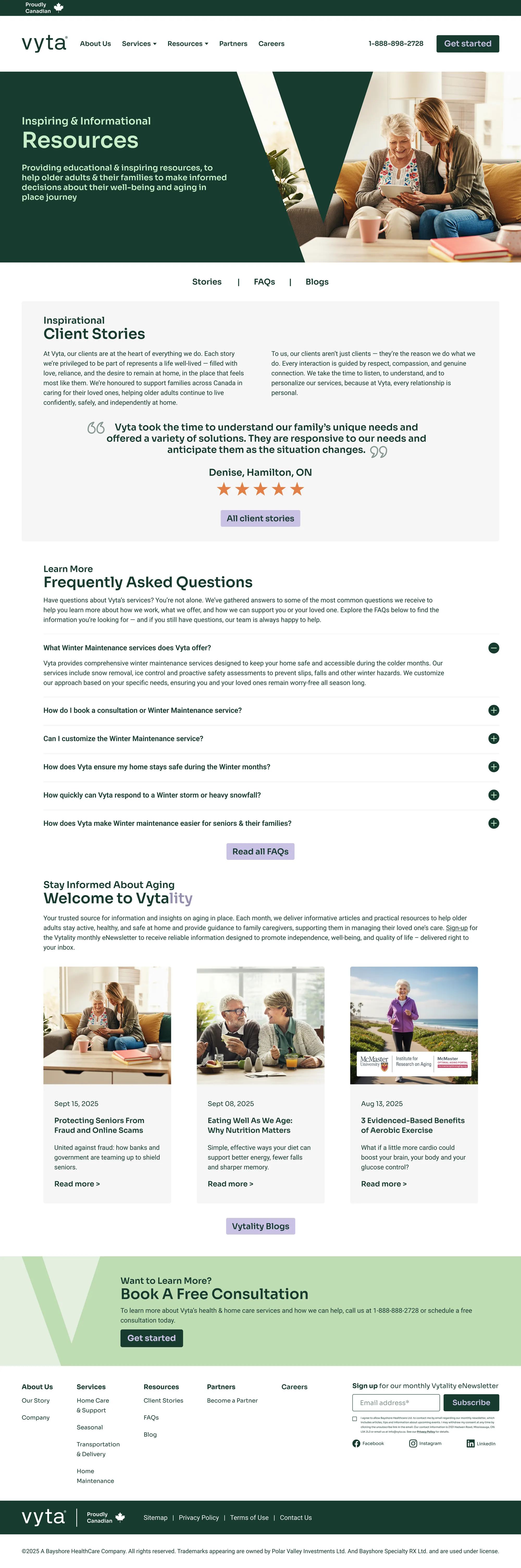 Vyta Resources page design