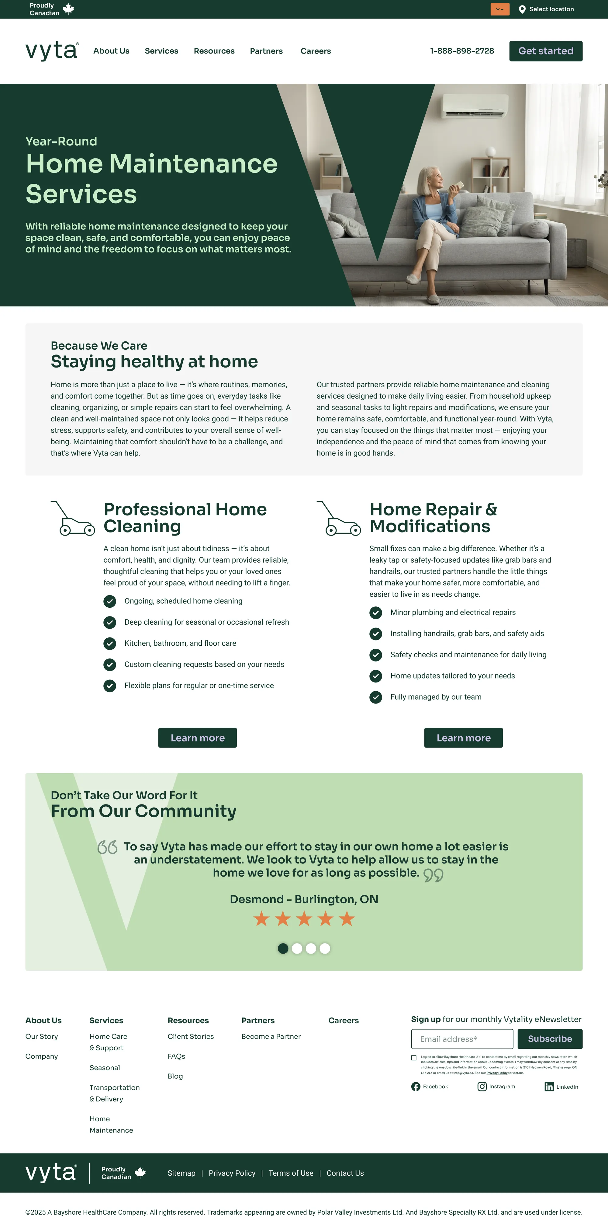 Vyta Services Category 03 page design