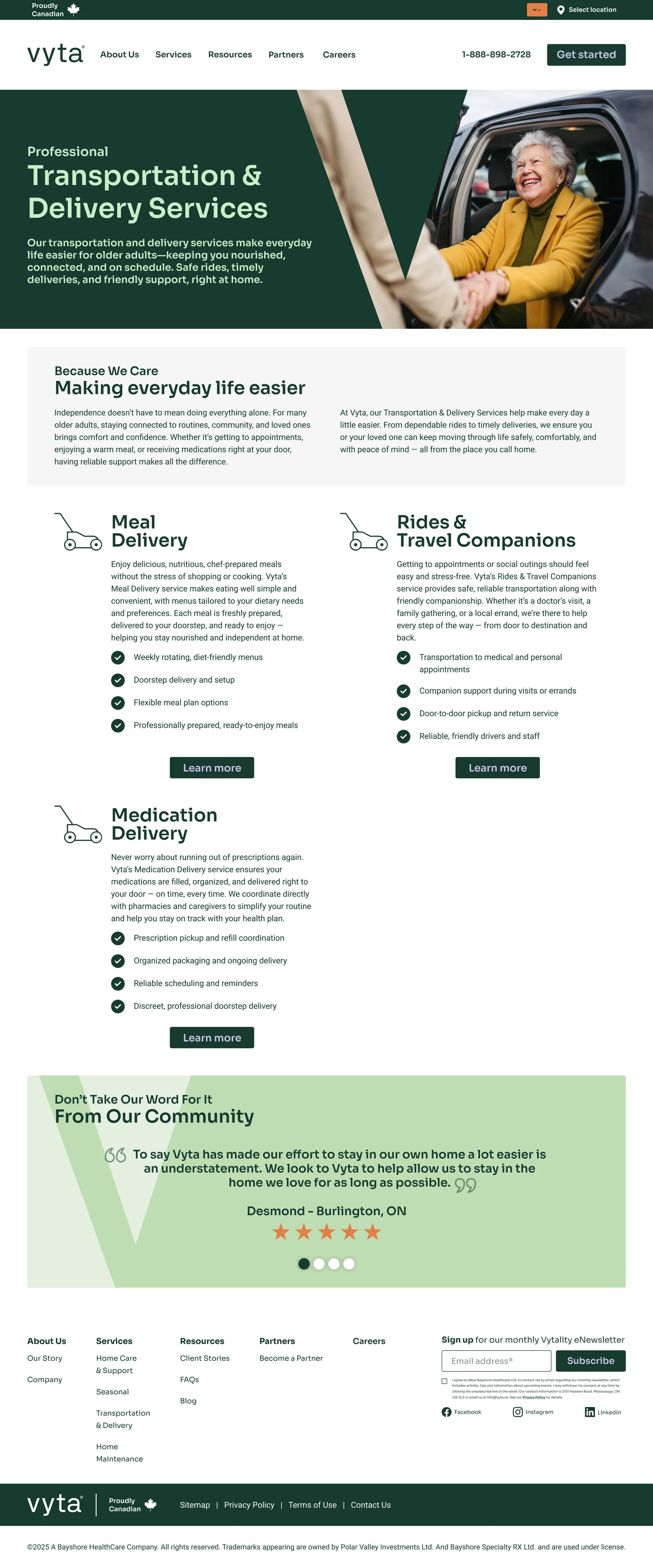 Vyta Services Category 04 page design